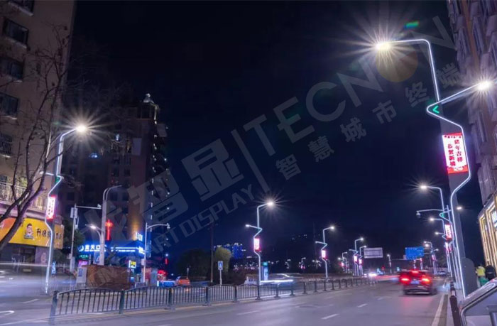 貴州遵義天津路嵌入式LED燈桿屏